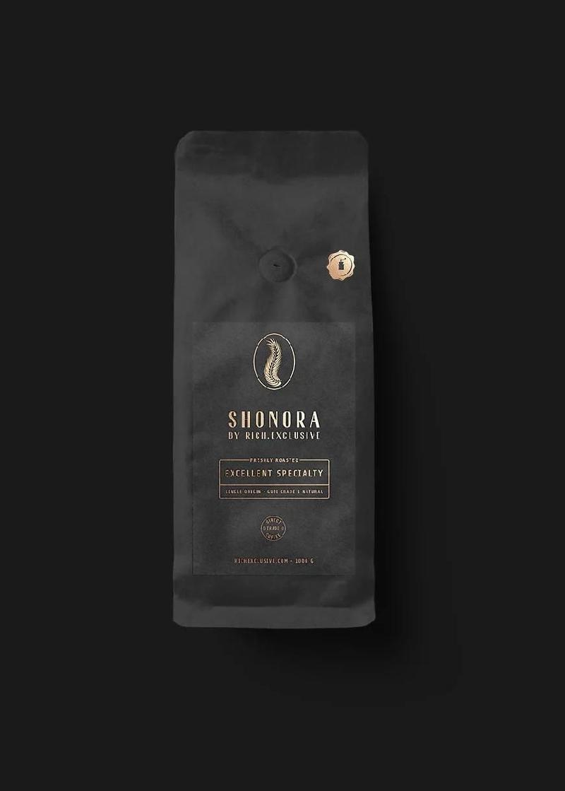 SHONORA GUJI GERBA DOGO EXCELLENT SPECIALTY. DIRECT TRADE. SINGLE ORIGIN. KOFFIEBONEN. THE ORIGINAL BY RICH.EXCLUSIVE.