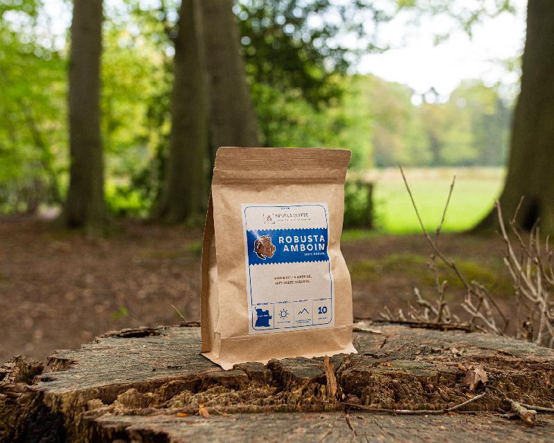 Robusta Ambion – Mooi vol en hartig; een lichtzoete Robusta. Intensiteit 10/10